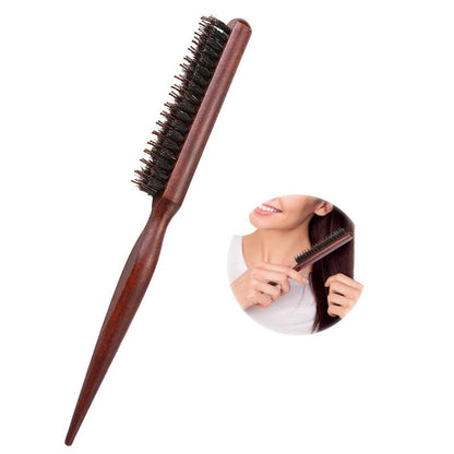 🪵 50% OFF! ✨ Natural Boar Bristle Styling Comb with Wooden Rat-Tail – 100% Pure Bristles Distribute Sebum, Precision Tapered Rat-Tail Sectioning, 3-Row Volumizing Design & Anti-Static Wood Handle – Buy 1 Get 1 Free 💁‍♀️
