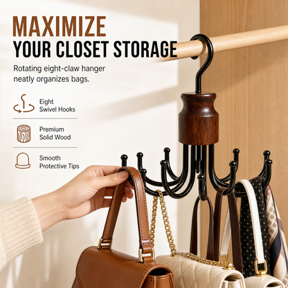 👜 Heavy-Duty Multi-Function Hanger with 8 Metal Hooks